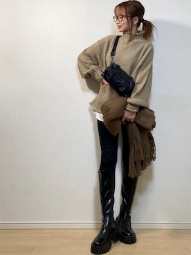 「Meach.（ミーチ）のアイテム」を使った、高野軍曹さん（レディース・158cm）の秋コーディネート