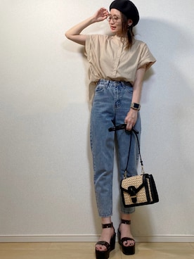 「EYLE（アイル）のアイテム」を使った、高野軍曹さん（レディース・158cm）の夏コーディネート