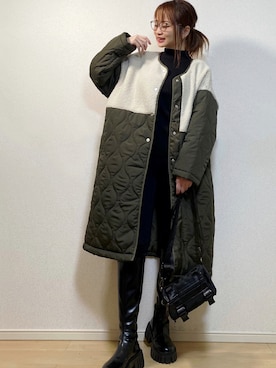 「La-gemme（ラジェム）のアイテム（その他アウター）」を使った、高野軍曹さん（レディース・158cm）の秋コーディネート