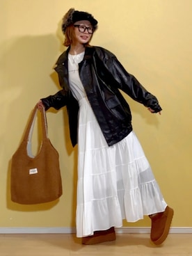 高野軍曹さん（レディース・158cm）の冬コーディネート