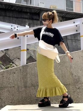 「at.（アット）のアイテム」を使った、高野軍曹さん（レディース・158cm）の夏コーディネート