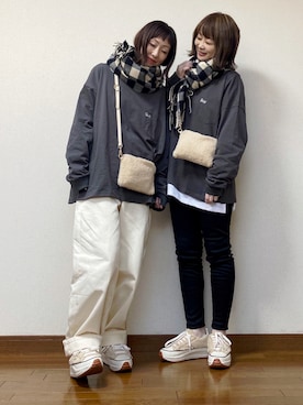 「レギンスコーデ」｜「アイテム（その他）」を使った、高野軍曹さん（レディース・158cm）の冬コーディネート