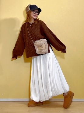 「アイテム（ブーツ）」を使った、高野軍曹さん（レディース・158cm）の秋コーディネート