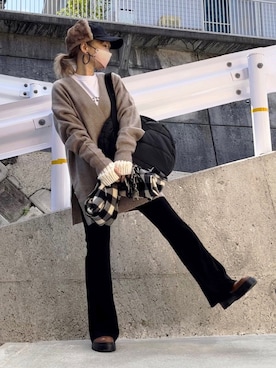 「サークルバッグ」｜高野軍曹さん（レディース・158cm）の秋コーディネート