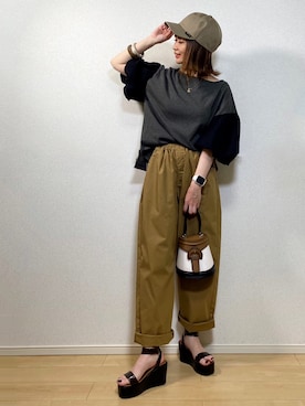 「Lee」｜「アイテム（キャップ）」を使った、高野軍曹さん（レディース・158cm）の春コーディネート