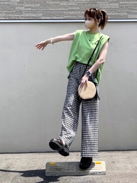 「サークルバッグ」｜高野軍曹さん（レディース・158cm）の夏コーディネート