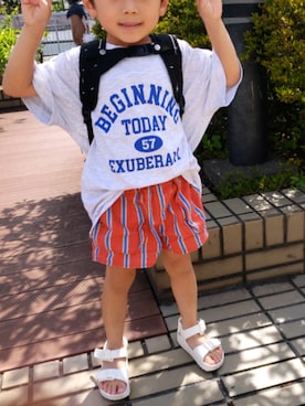 「DHOLIC kids（ディーホリックキッズ）のアイテム」を使った、しんしんさん（キッズ・100cm）の夏コーディネート