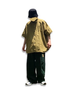 「カットオフ」｜「アイテム（スウェットパンツ）」を使った、りんさん（メンズ・163cm）の秋コーディネート