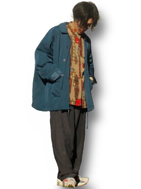 「ワイドシルエット」｜「アイテム（その他）」を使った、りんさん（メンズ・163cm）の冬コーディネート