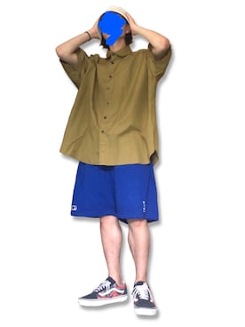 「カットオフ」｜「アイテム（スウェットパンツ）」を使った、りんさん（メンズ・163cm）の秋コーディネート