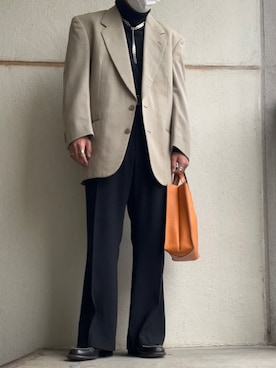「UNIQLO（ユニクロ）のアイテム（スラックス）」を使った、takuさん（メンズ・165cm）の秋コーディネート