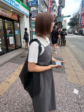 「EMODA（エモダ）のアイテム（ポロシャツ）」を使った、hiyoriさん（レディース・157cm）の秋コーディネート