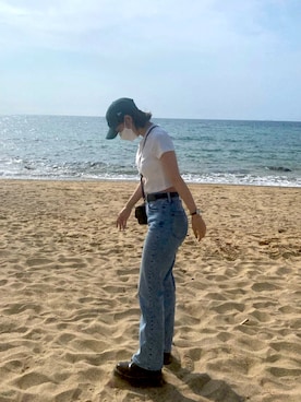 「海」｜「アイテム（ブーツ）」を使った、hiyoriさん（レディース・157cm）の夏コーディネート