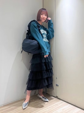 「LOWRYS FARM（ローリーズファーム）のステンレスプレートネックレス　973053（ネックレス）」を使った、sachiさん（レディース・160cm）の秋コーディネート