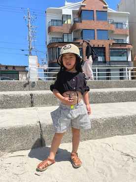 「frankygrow（フランキーグロウ）のアイテム」を使った、KAN☻SHUさん（キッズ・100cm）の春コーディネート