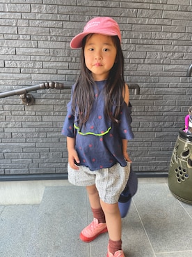 「frankygrow（フランキーグロウ）のアイテム」を使った、KAN☻SHUさん（キッズ・100cm）の春コーディネート