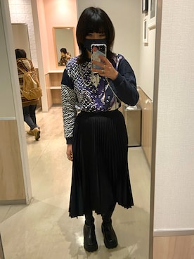「KENZO」｜「アイテム（スカート）」を使った、CHIHOOOOさん（レディース・164cm）の冬コーディネート