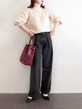 「ほめられ本命コーデ」｜「アイテム（パンプス）」を使った、haushinkaさん（レディース・157cm）の冬コーディネート