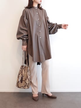 「CENE（セネ）の【CENE】セネ/ ビッククロスリング（リング）」を使った、haushinkaさん（レディース・157cm）の春コーディネート