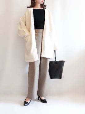 「YAHKI（ヤーキ）のアイテム（ショルダーバッグ）」を使った、haushinkaさん（レディース・157cm）の春コーディネート