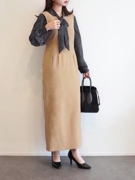 「ecrire×haushinka」｜haushinkaさん（レディース・157cm）の秋コーディネート