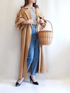 「ecrire×haushinka」｜haushinkaさん（レディース・157cm）の春コーディネート