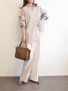 「CENE（セネ）の【CENE】セネ/ ビッククロスリング（リング）」を使った、haushinkaさん（レディース・157cm）の秋コーディネート