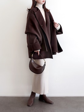 「アイテム（イヤーカフ）」を使った、haushinkaさん（レディース・157cm）の冬コーディネート