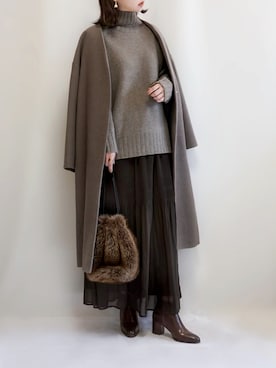 「crie conforto（クリーコンフォルト）のアイテム（ジャケット/アウター）」を使った、haushinkaさん（レディース・157cm）の冬コーディネート
