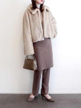 「アイテム（イヤリング）」を使った、haushinkaさん（レディース・157cm）の冬コーディネート