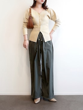 「JELLY BEANS（ジェリービーンズ）の極上のフィット感【Fit＋】ポインテッド6cmヒールパンプス(762-5700)JELLY BEANS(ジェリービーンズ)【Made in Japan】（パンプス、ベージュ系）」を使った、haushinkaさん（レディース・157cm）の春コーディネート