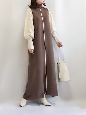 「babcode」｜「アイテム（ワンピース/ドレス）」を使った、haushinkaさん（レディース・157cm）の冬コーディネート