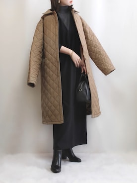 「UNIQLO（ユニクロ）のエクストラファインメリノリブタートルネックセーター（長袖）（ニット/セーター）」を使った、haushinkaさん（レディース・157cm）の秋コーディネート