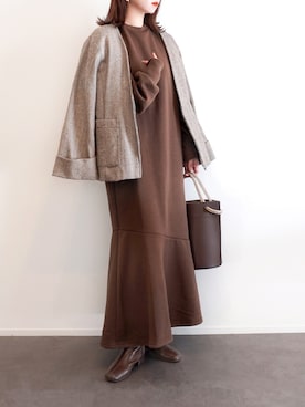 「Chillfar（チルファー）のアイテム（ワンピース/ドレス）」を使った、haushinkaさん（レディース・157cm）の冬コーディネート