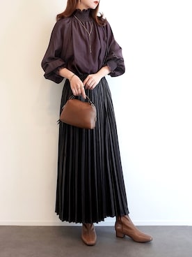 「Noble（ノーブル）のアイテム（シャツ/ブラウス）」を使った、haushinkaさん（レディース・157cm）の秋コーディネート