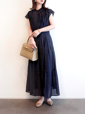 「アイテム（イヤリング）」を使った、haushinkaさん（レディース・157cm）の秋コーディネート