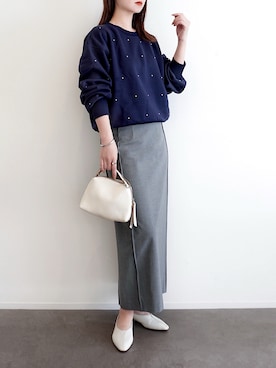 「アイテム（バングル/リストバンド）」を使った、haushinkaさん（レディース・157cm）の冬コーディネート