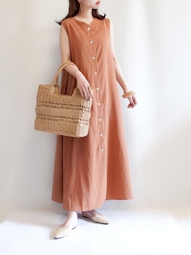 「Chez toi（シェトワ）のアイテム（ワンピース/ドレス）」を使った、haushinkaさん（レディース・157cm）の夏コーディネート