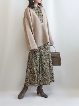 「MILOS（ミロス）のアイテム」を使った、haushinkaさん（レディース・157cm）の冬コーディネート