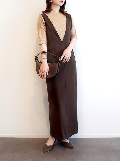 セール】ストレートVネックワンピース（ワンピース）｜NOBLE