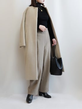「YAHKI（ヤーキ）のアイテム（ショルダーバッグ）」を使った、haushinkaさん（レディース・157cm）の冬コーディネート
