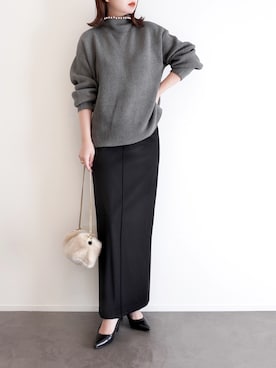 「CENE（セネ）の【CENE】セネ/ ビッククロスリング（リング）」を使った、haushinkaさん（レディース・157cm）の冬コーディネート