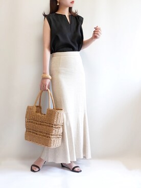 「ecrire×haushinka」｜haushinkaさん（レディース・157cm）の春コーディネート