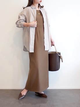 「ecrire×haushinka」｜haushinkaさん（レディース・157cm）の秋コーディネート