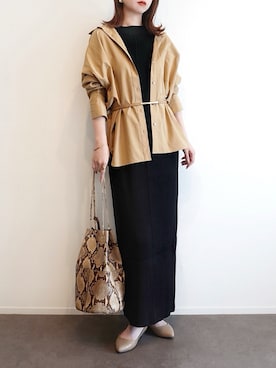 「アイテム（ベルト）」を使った、haushinkaさん（レディース・157cm）の秋コーディネート