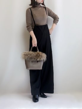 「GeeRA」｜「アイテム（オールインワン・サロペット）」を使った、haushinkaさん（レディース・157cm）の秋コーディネート