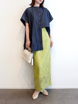 「JELLY BEANS(ジェリービーンズ)の【Made in Japan】【WEB限定】Vカットプレーンパンプス(124-1130)JELLY BEANS(ジェリービーンズ)(パンプス)」を使った、haushinkaさん(レディース・157cm)の夏コーディネート