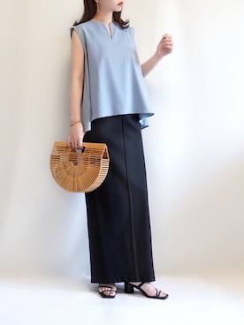 「ecrire×haushinka」｜haushinkaさん（レディース・157cm）の夏コーディネート