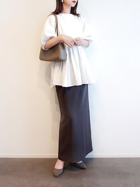「アイテム（パンプス、グレー系）」を使った、haushinkaさん（レディース・157cm）の夏コーディネート