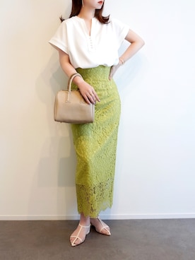 「CENE（セネ）の【CENE】セネ/ ビッククロスリング（リング）」を使った、haushinkaさん（レディース・157cm）の春コーディネート